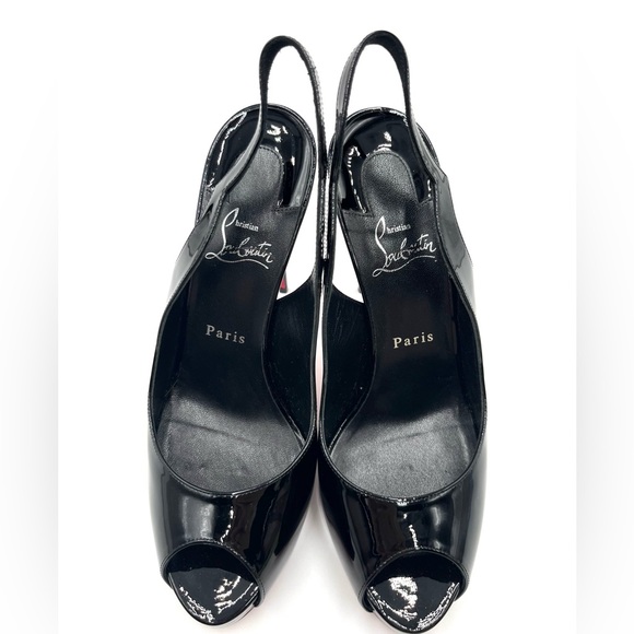 Christian Louboutin Hot Chic 120 Patent Leather Slingback Pumps - Picture 4 of 11
